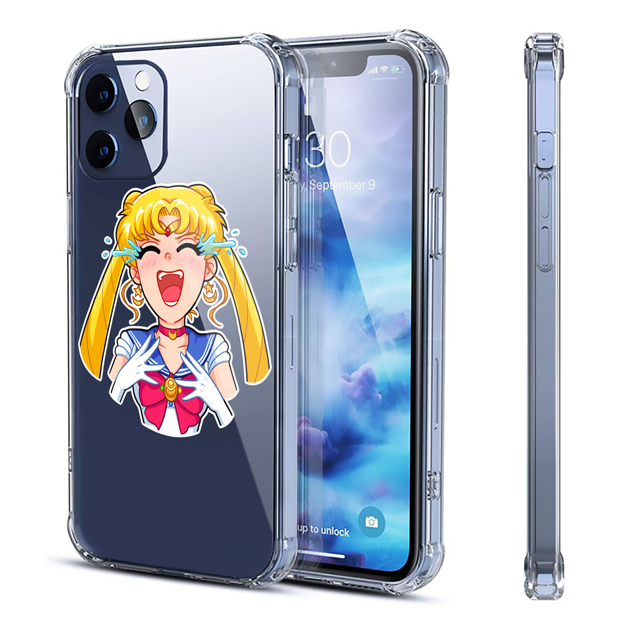 （画像用） 美少女戦士セーラームーン 月野 うさぎ つきの うさぎ Sailor Moon Tsukino Usagi 【iPhone 12シリーズ対応】透明スマホケース（クリアソフトケース）
